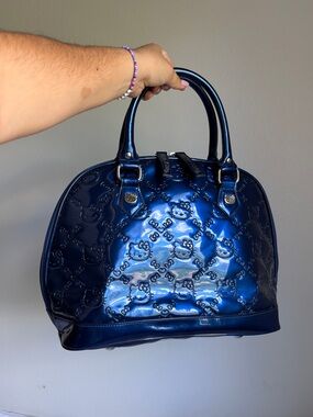 Vintage Hello Kitty Navy Blue Metallic Dome Shoulder Bag